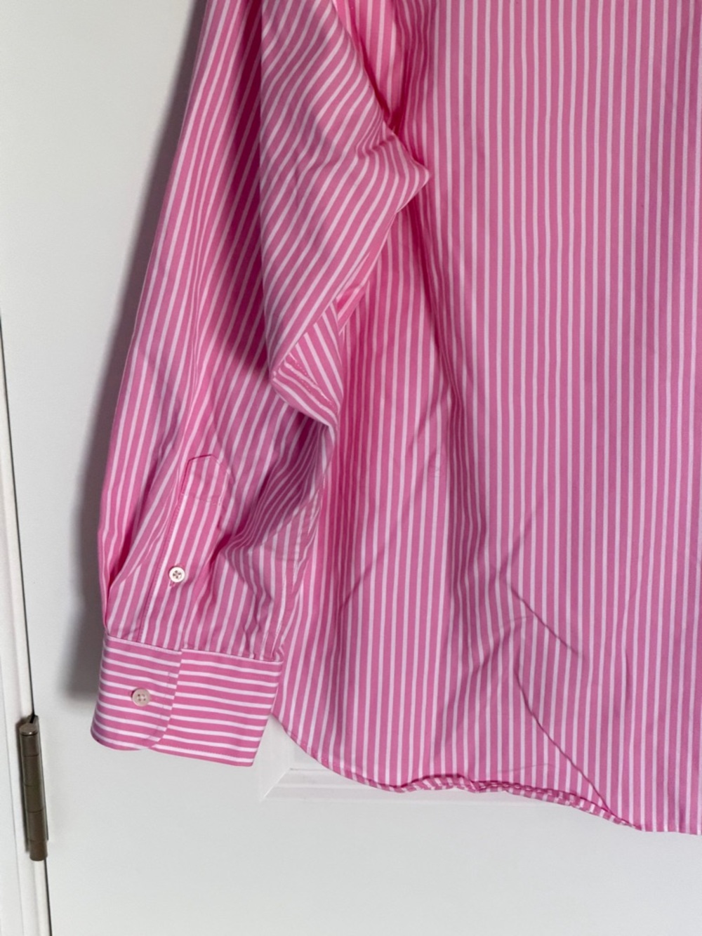 Lauren Ralph Lauren Pink & White Stripe Cotton Long Sleeve Shirt 1X 54750 - Picture 10 of 15